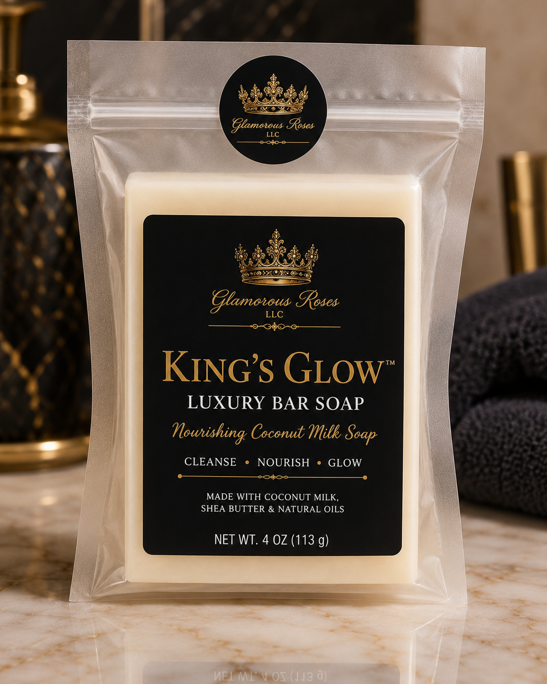 King’s Glow Luxury Bar Soap | Nourishing Coconut Milk Soap