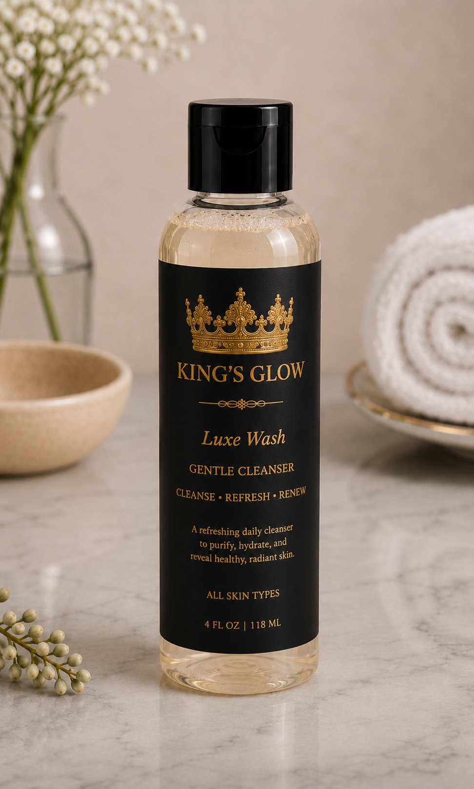 🤴🏽4oz King’s Glow Luxe Wash (Body wash)