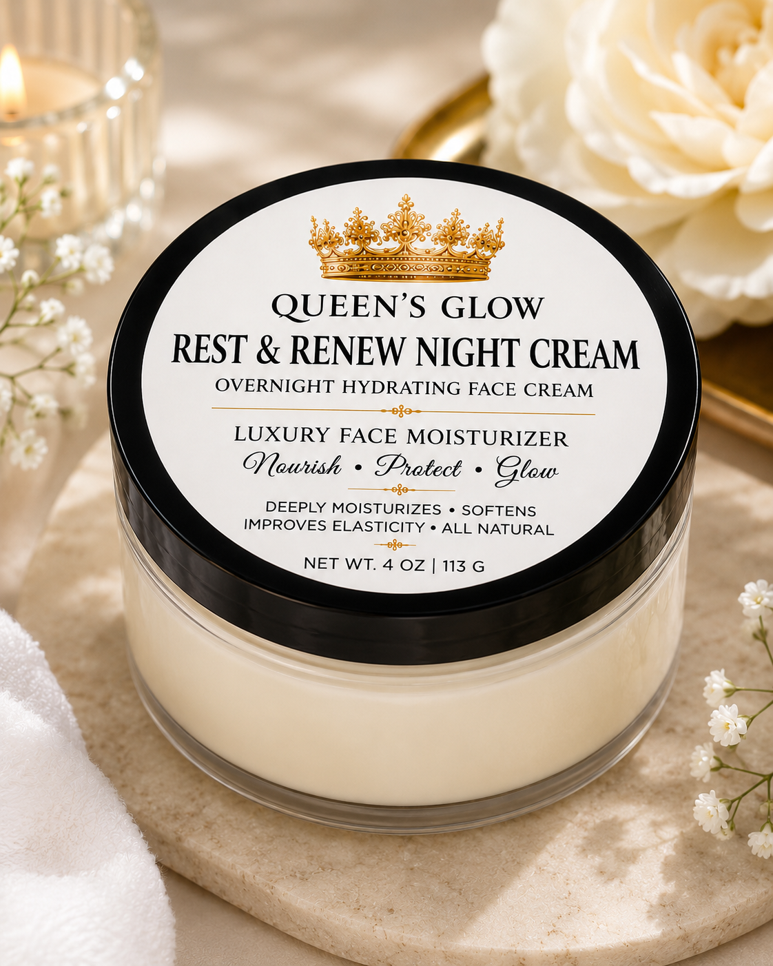 Queen’s Glow Rest & Renew Night Cream | Overnight Hydrating Face Cream