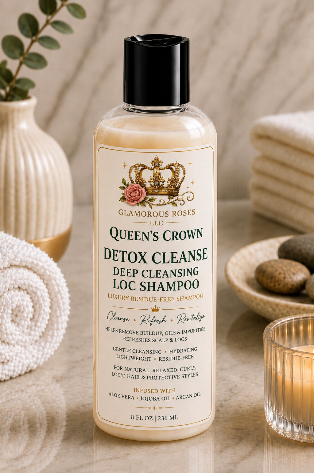 Queen’s Crown Detox Cleanse Deep Cleansing Loc Shampoo 8 oz