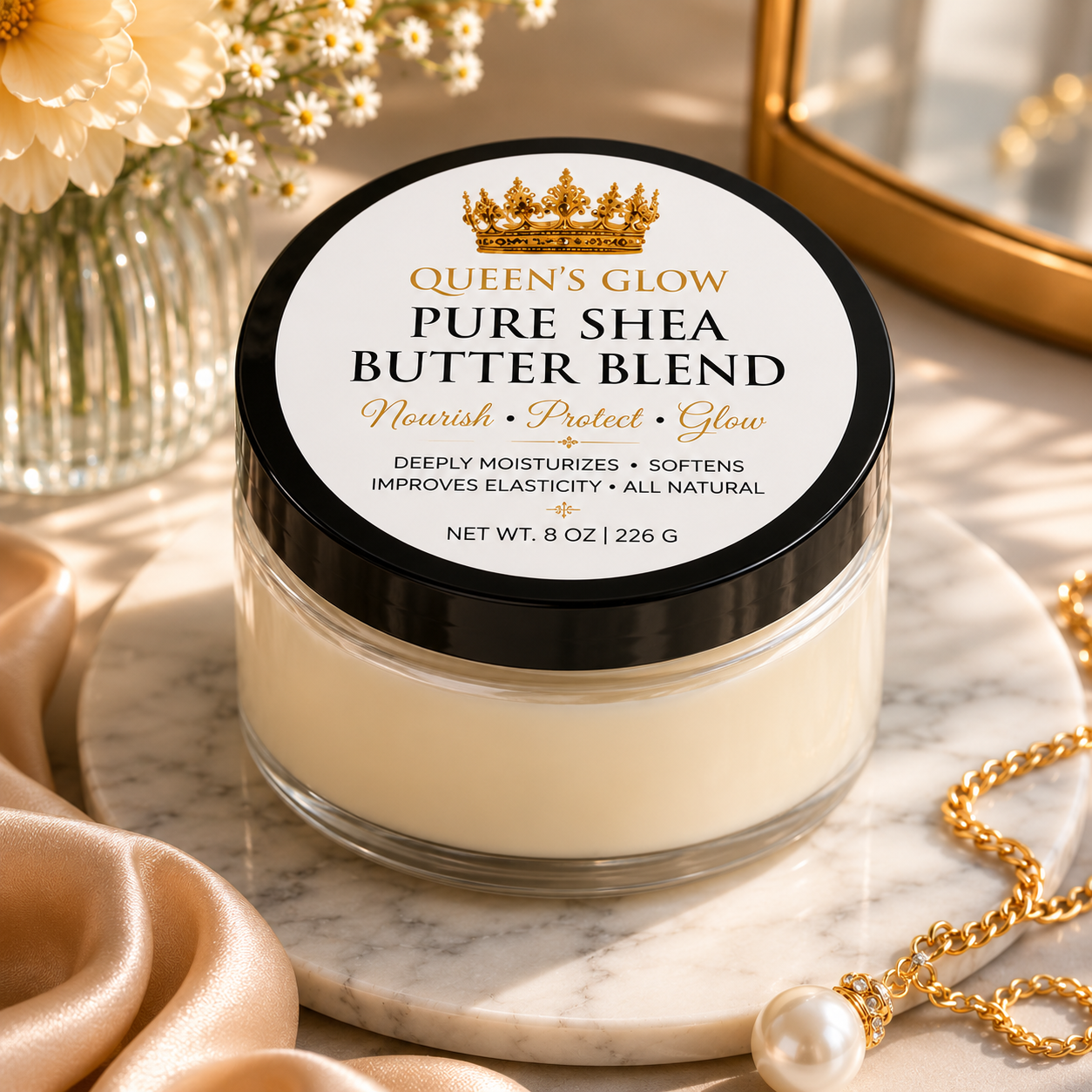 Queen’s Glow Pure Shea Butter Blend | Luxury Moisturizing Shea Butter