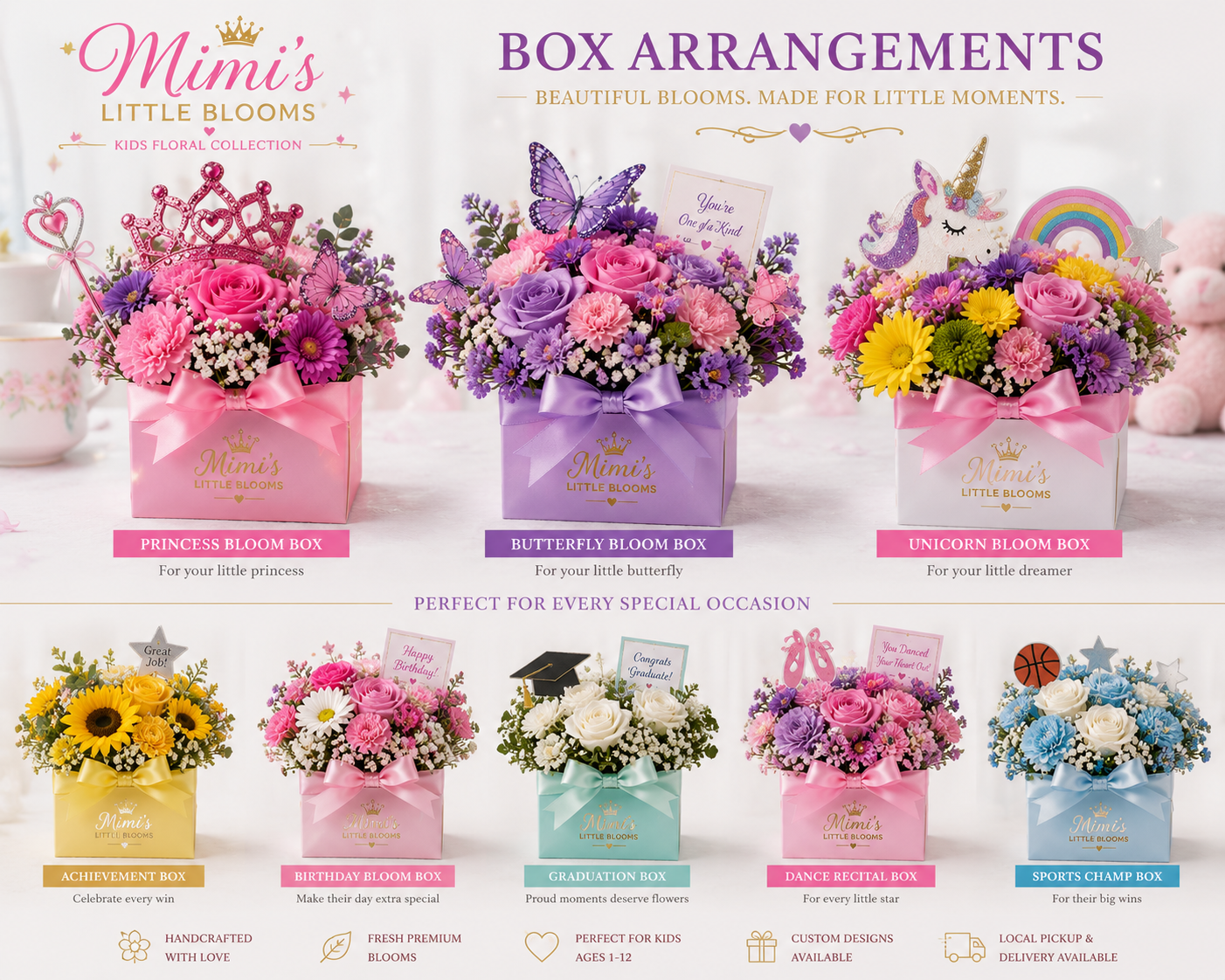 🌸 Rayna’s Little Blooms Mixed Floral Collection Mixed Floral Arrangements for Kids/ Portfolio & Custom Order