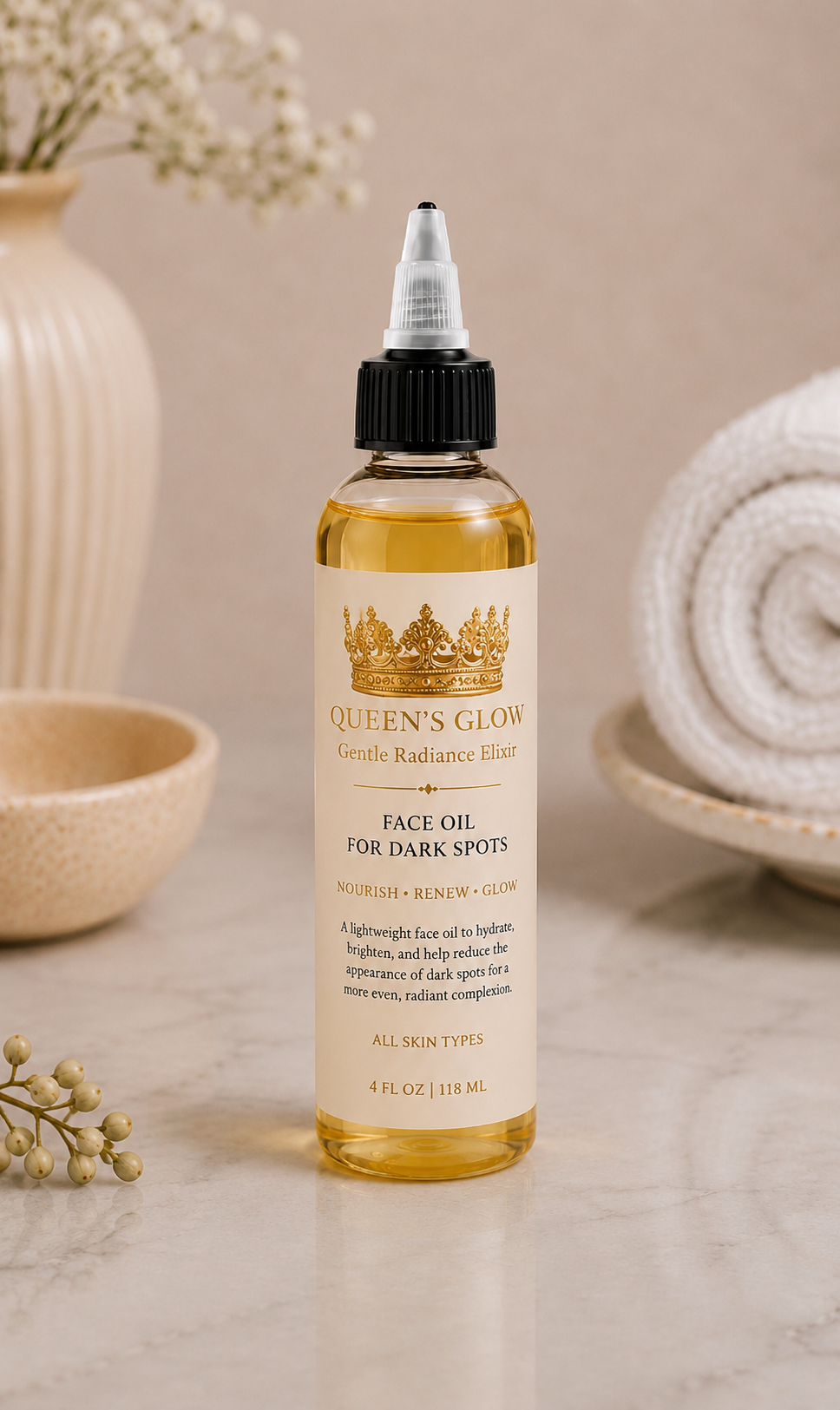 🫅🏽4oz Queen’s Glow Gentle Radiance Elixir Face oil(dark spots)