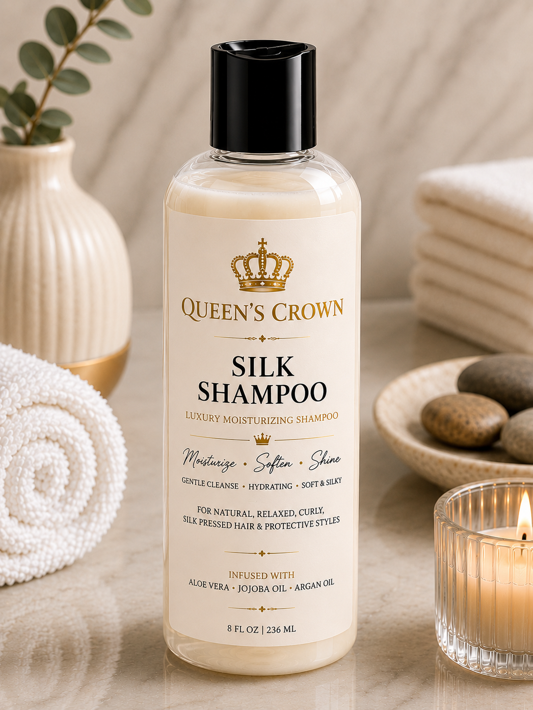 Queen’s Crown Silk Shampoo| Luxury Moisturizing Shampoo 8 oz