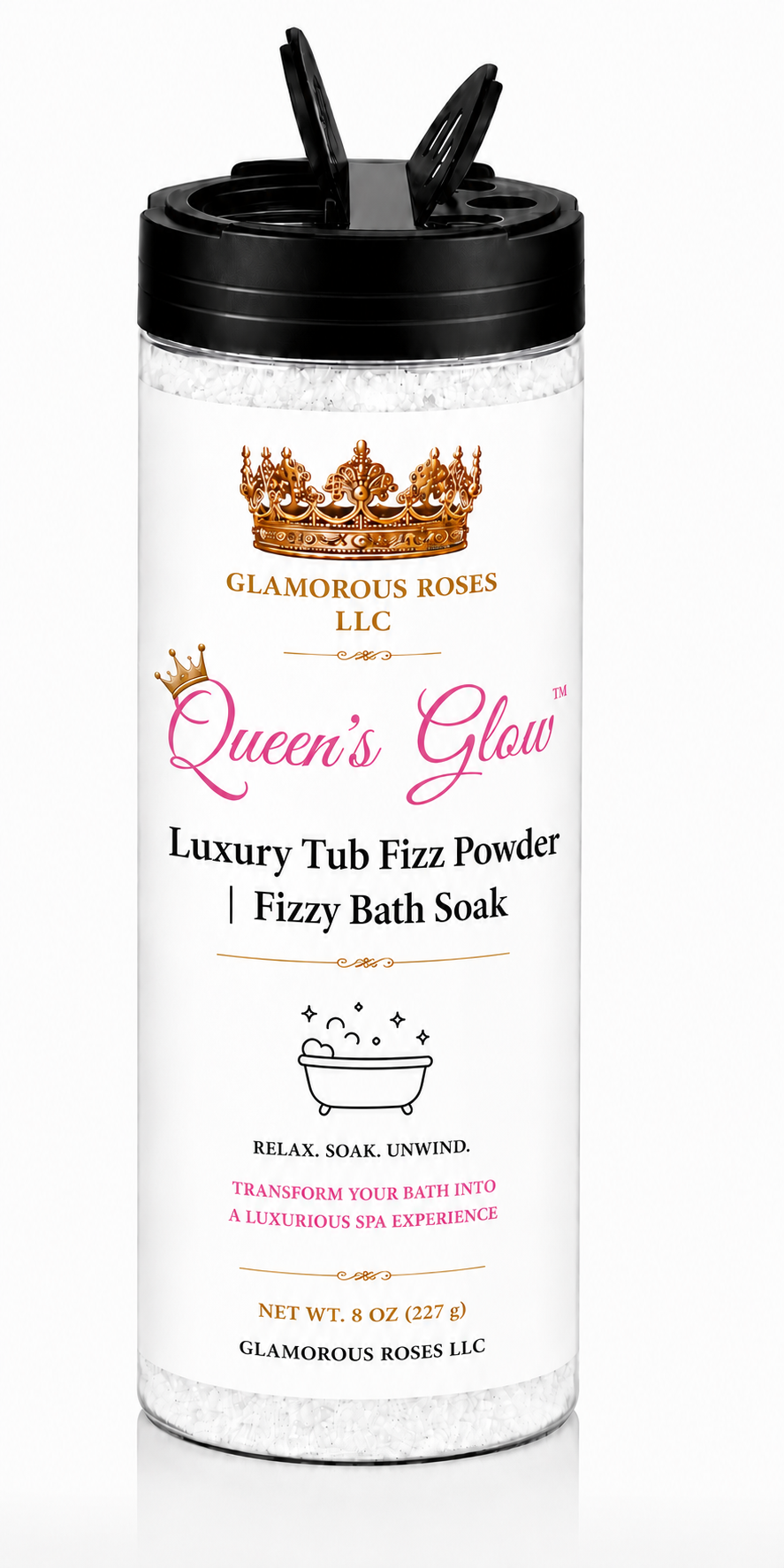 Queen’s Glow Luxury Tub Fizz Powder | Fizzy Bath Soak
