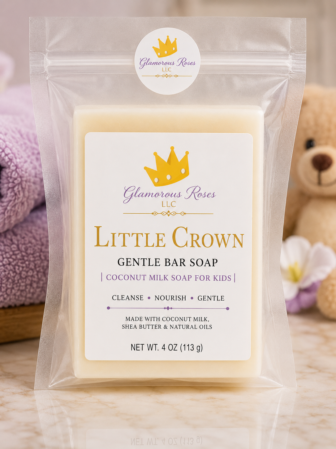 Little Crown Gentle Bar Soap | Coconut Milk Soap for Kids