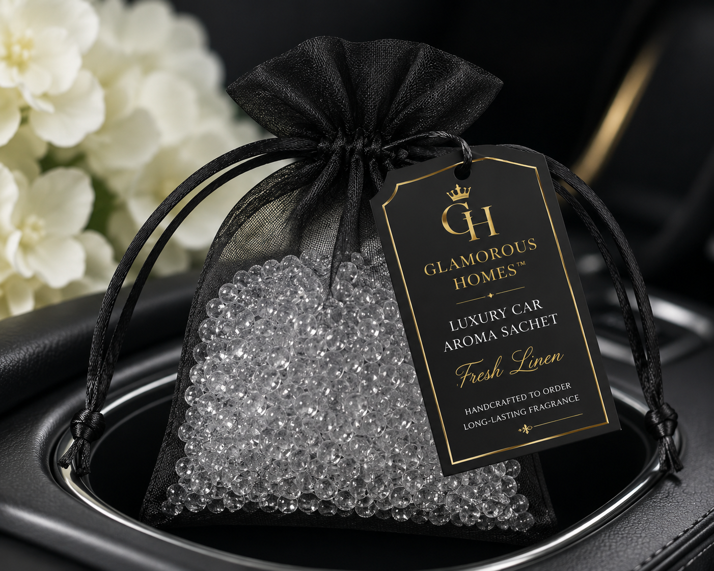 Glamorous Homes Luxury Car Aroma Sachet | Long-Lasting Car & Small Space Freshener