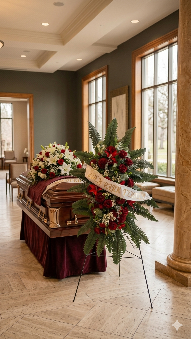 Forever Tribute Standing Spray– Custom Memorial Design Portfolio (Custom Order Only)