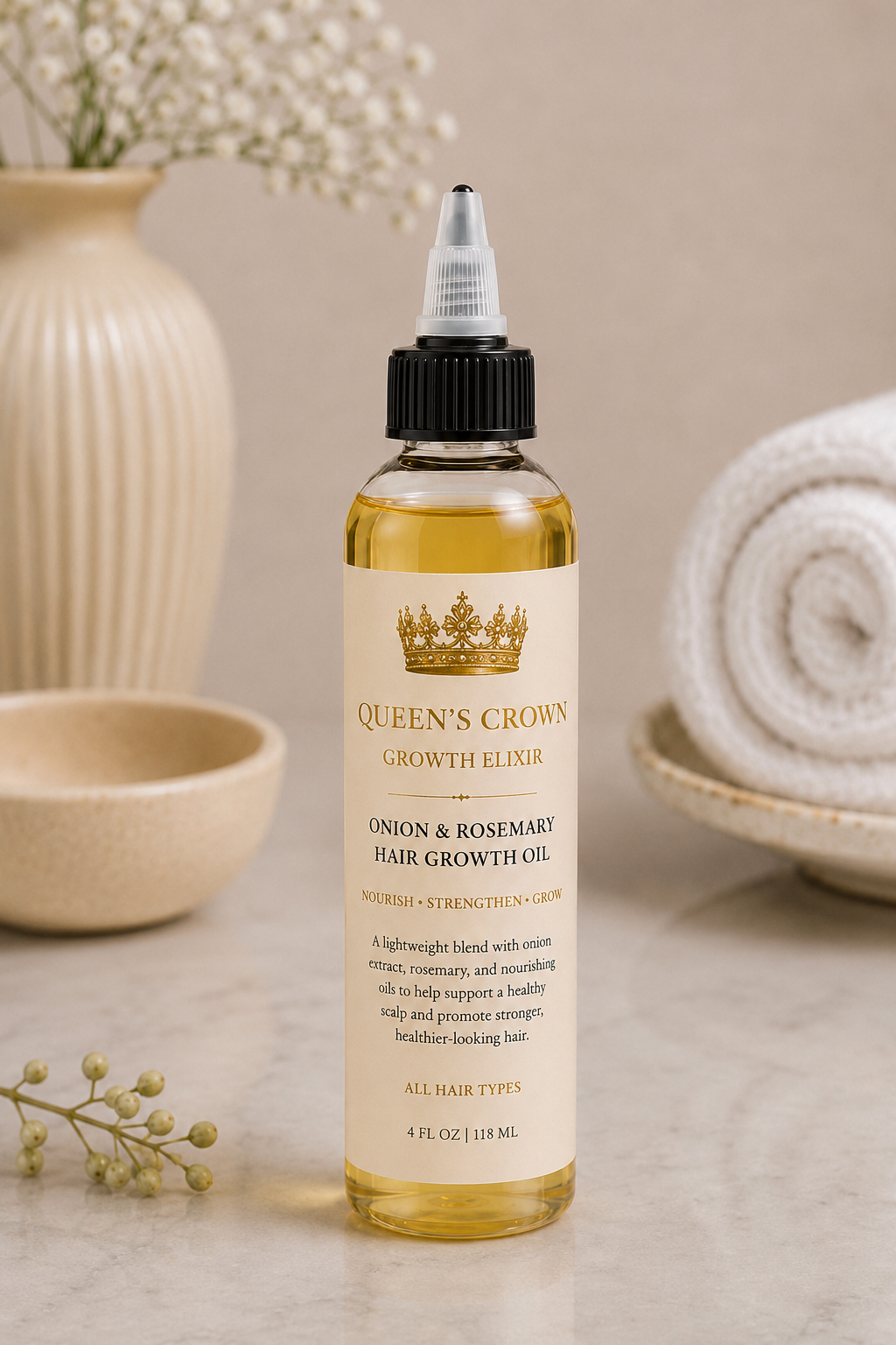 Queen’s Crown Growth Elixir Onion & Rosemary Hair Growth Oil