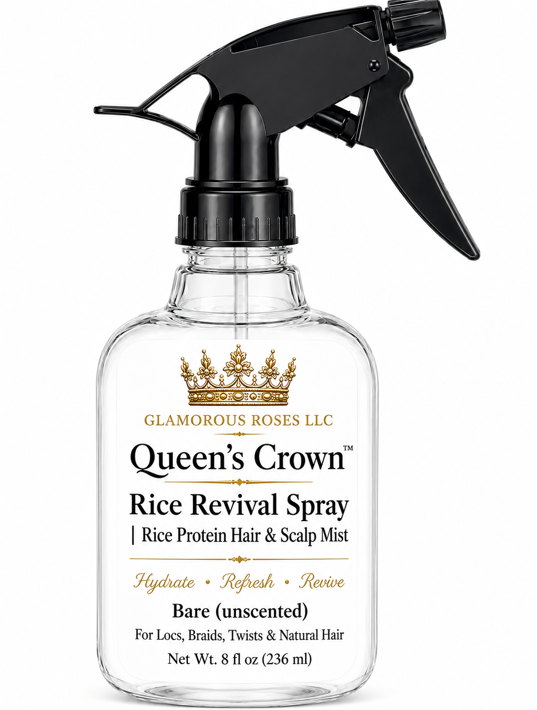 Queen’s Crown Rice Revival Spray | Rice Protein Hair & Scalp Mist