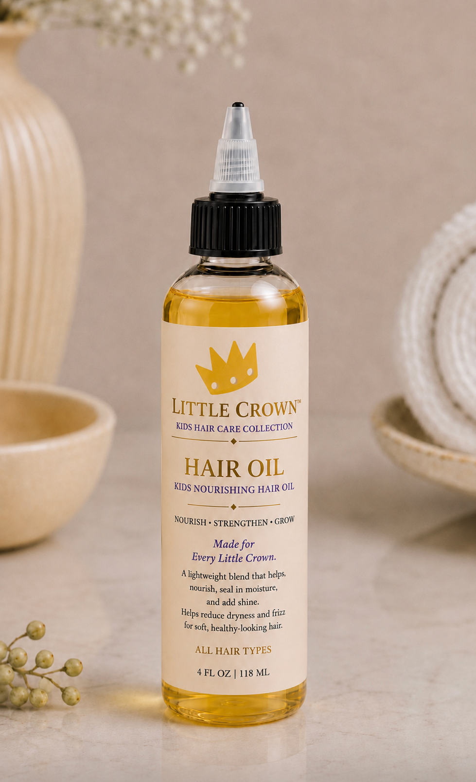Little Crown Hair Oil| Kids Nourishing Hair Oil (4 oz)