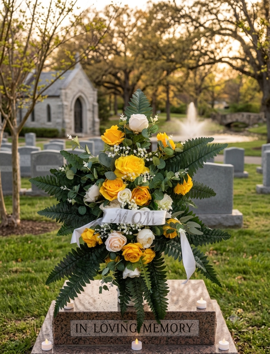 Forever Tribute Standing Spray– Custom Memorial Design Portfolio (Custom Order Only)