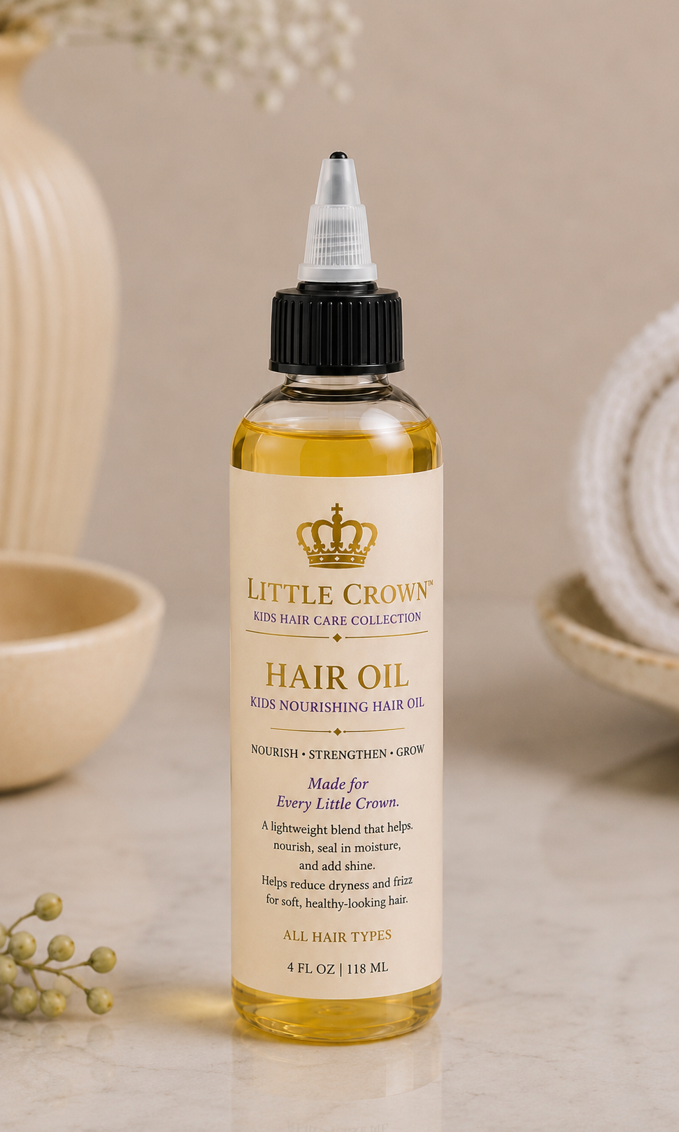Little Crown Hair Oil| Kids Nourishing Hair Oil (4 oz)