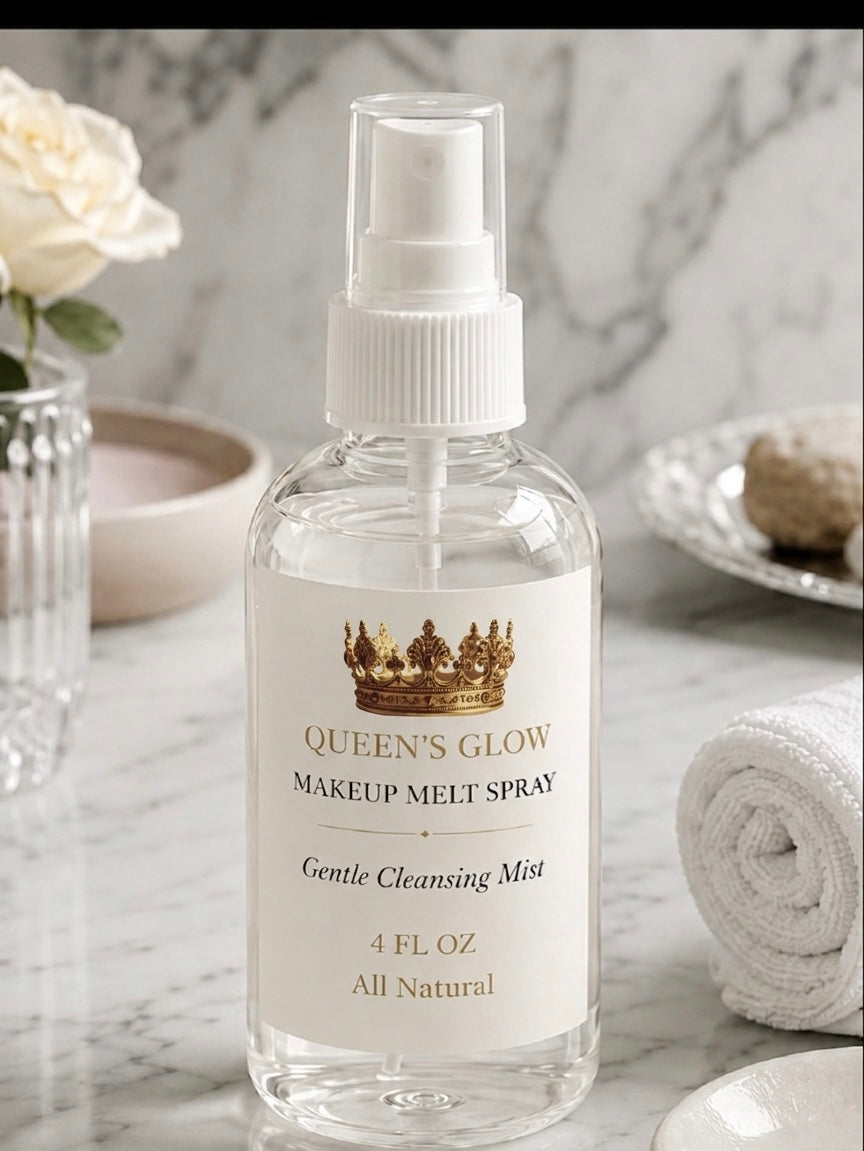 4 oz Queen’s Glow Makeup Melt Spray – Gentle Cleansing Mist