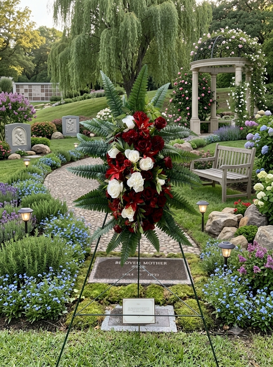 Forever Tribute Standing Spray– Custom Memorial Design Portfolio (Custom Order Only)