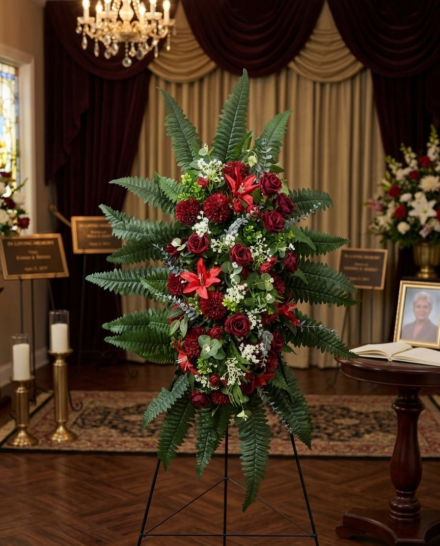 Forever Tribute Standing Spray– Custom Memorial Design Portfolio (Custom Order Only)
